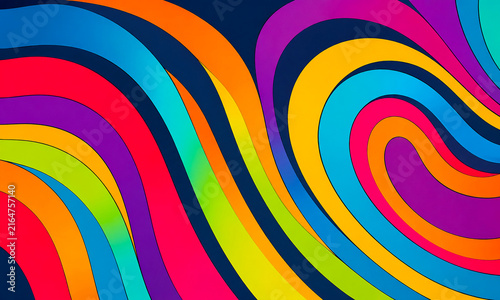 Vibrant Abstract Wavy Background with Color Flow Pattern