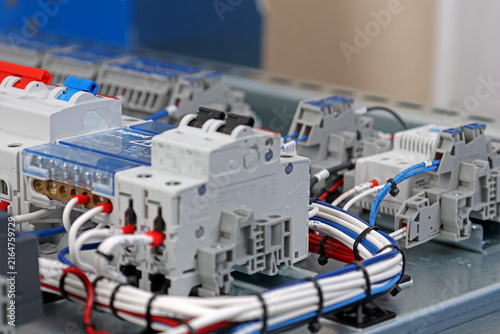 Connect electrical modules using electrical insulated wiring wires in the electrical control panel. 