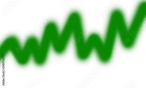 Konstfotografi Energetic green halftone  digital line illustrating abstract data fluctuations,