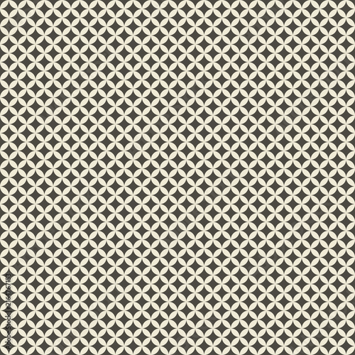Dark Taupe and Soft Cream Petal Diamond Geometric Seamless Pattern