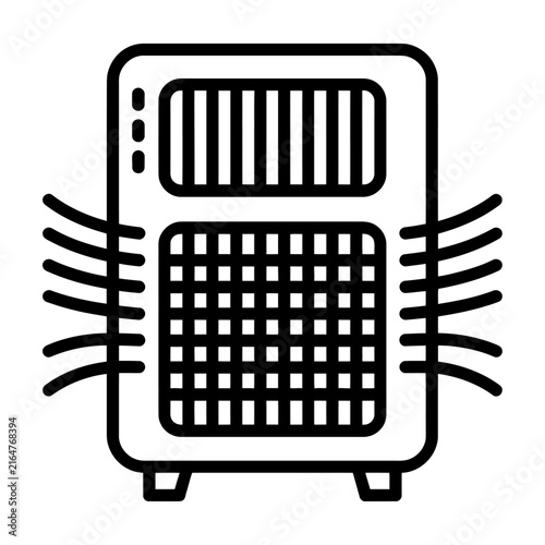 Canvas Print Modern air purifier device with airflow ventilation vector icon for home climate