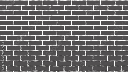 Black and white bricks wall panorama. Abstract brick texture for design or wallpaper.