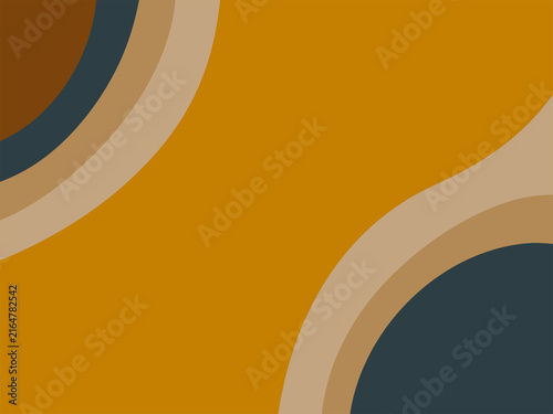 Abstract background with smooth flowing curved shapes in warm mustard yellow and muted earthy tones