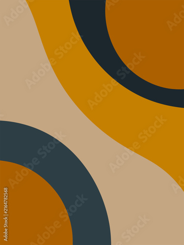 Abstract background featuring organic flowing shapes in warm earth tones and deep blue for modern design