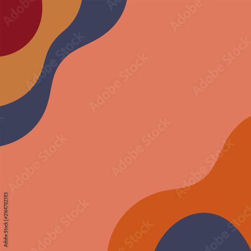 Abstract background with flowing organic shapes in earthy autumn inspired colors and minimalist modern style design