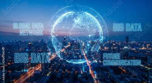 The Connected Future: Glowing Holographic Global Data Network