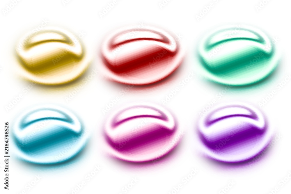 Fototapeta premium Realistic colorful water drops set isolated on transparent background