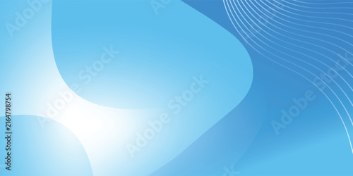 Premium Abstract Blue Wave Background with Flowing White Lines