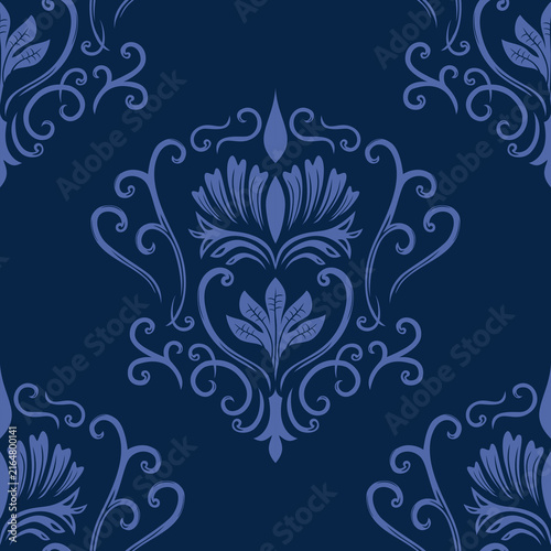 Damask seamless repeat element pattern. Beautiful luxury vintage floral damask vector illustration. Design for wallpaper, decorative, texture, textile, ornament, wrapping, shirts, clothing