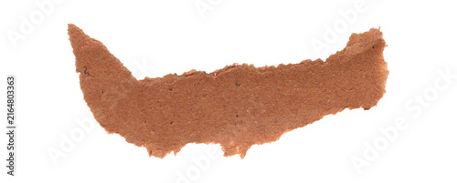 A single piece of brown cinnamon stick spice for cooking and baking