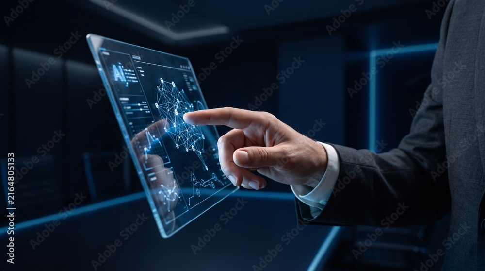 Fototapeta premium Future of Artificial Intelligence and Digital Transformation Technology