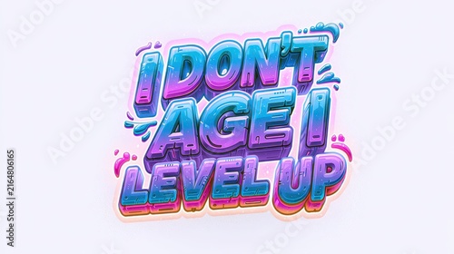 Level Up Motivational Tee: futuristic typography with bright gradient colors