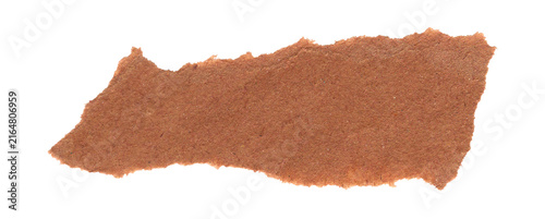 Rough brown paper torn scrap with textured edges for creative design