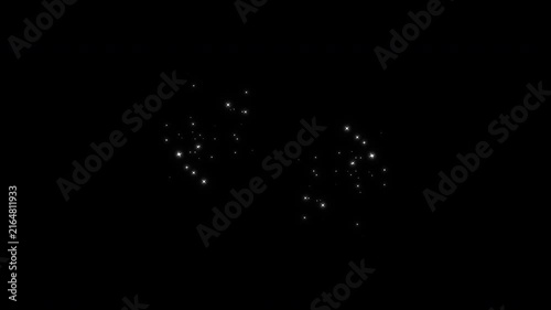 White Sparkling stars light animation and particles on black background, glowing doodle stars white twinkling stars, magic glitter sparkle trail, 2d glitter stars line animation, seamless 4k video