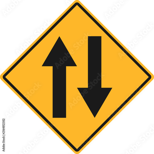 Two-way traffic sign vector illustration, isolated