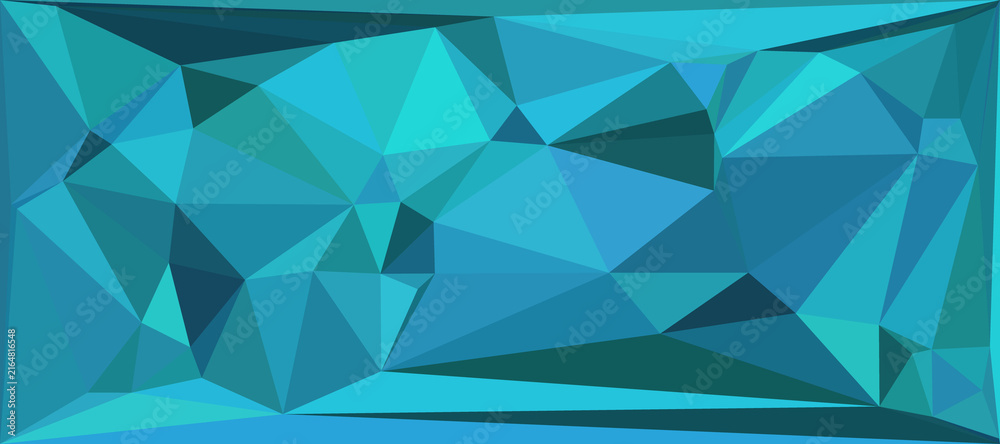 Obraz premium Abstract blue geometric low poly background with triangular shapes and gradient texture.