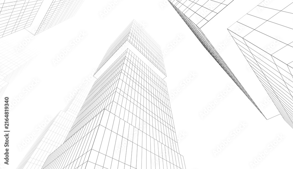 Fototapeta premium architecture building 3d illustration