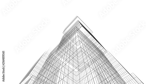 architecture building 3d illustration