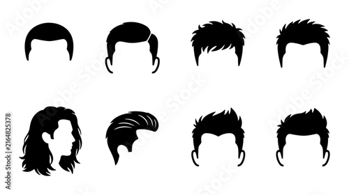 Diverse Men's Hairstyles Collection: Modern Cuts, Classic Styles, and Trendy Looks for Grooming Graphics