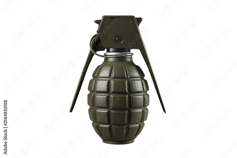 Fototapeta premium Classic military grenade with safety pin and lever