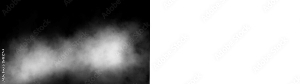 Naklejka premium Ground Fog Overlay, dense low lying fog mist on transparent background, realistic bottom haze smoke layer for horror movie scenes, landscape compositing and atmospheric design