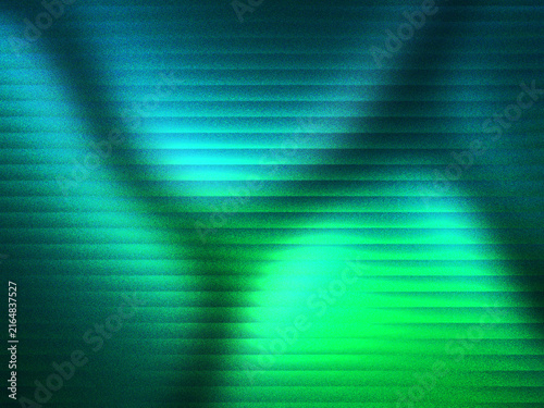 Abstract digital noise background with glowing green and blue light texture