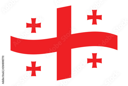 Foto National flag of georgia, a white field with a central red cross and four smalle