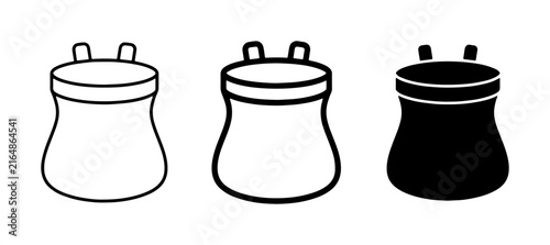 Foto Chalk Bag Icons, Climbing Gear Vector Set, Rock Climbing Accessory Graphics, Out