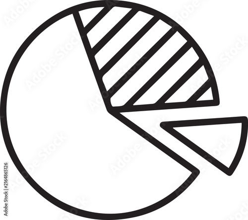 Pie chart vector line icon illustration for data analysis and statistics