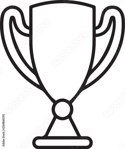 Champion trophy cup line icon isolated on white background