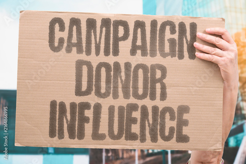 Obraz na plátně "Campaign donor influence" Big money affects political decisions