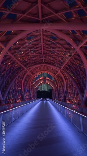 Illuminated tunnel in the Kuala Lumpur city