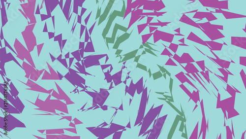 Фотография Abstract geometric background with sharp polygon shapes in purple and light blue creating dynamic chaotic motion pattern for modern graphic design