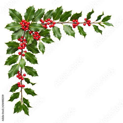 christmas corner with holly