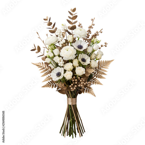 gold and white winter bouquet