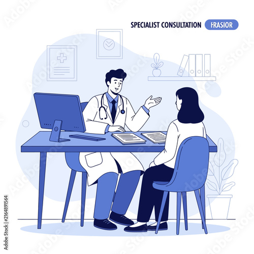 Doctor And Patient Discussing Medical Matters In A Consultation Of Care
