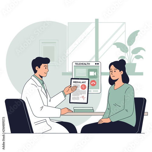 Doctor And Patient Discussing Medical Results During Telehealth Consultation