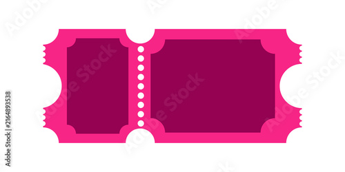 Pink admit one ticket stub for cinema or event entry
