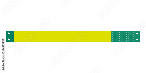 Yellow and green paper wristband for events concerts and festivals