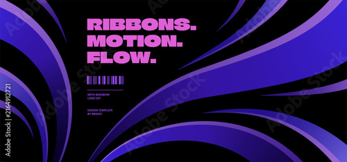 Dynamic Purple Color Lines Splashes Pattern. Vector Background with Flowing Gradient Lines. Curve and Wave Swirl Ribbons Bg.
