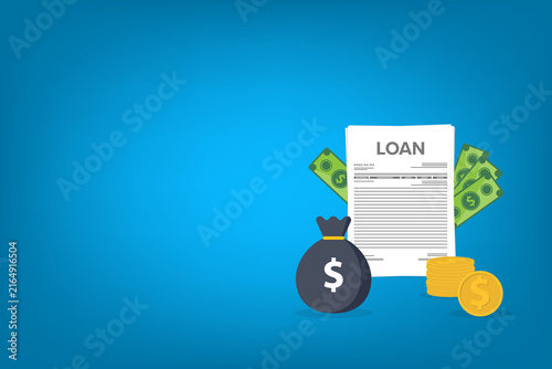 Quadro su tela Borrowing Money and Credit Financing Concept