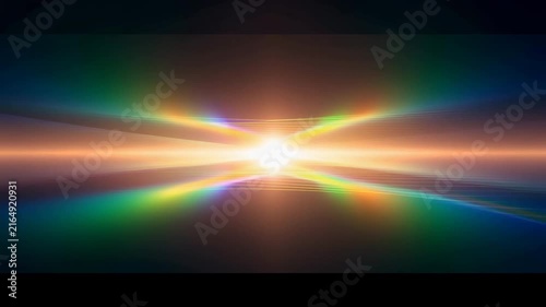Colorful Light Spectrum with Glowing Center on Dark Background