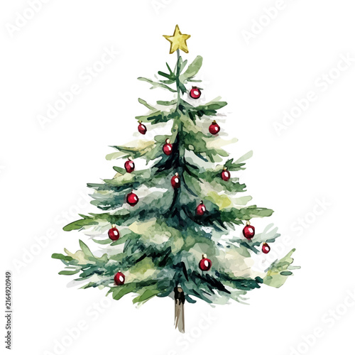 watercolor hand-drawn of Christmas Cheer, isolated on a white background.