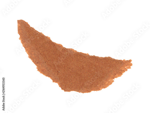 Curved torn kraft paper piece isolated for collage and creative design