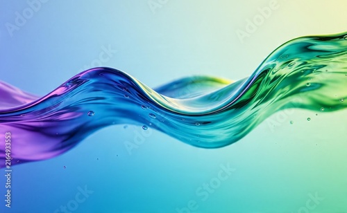 Colorful abstract wave with gradient background in fluid art style