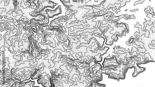 Cuadro en lienzo Bailey Hollow Topographic Map White Background Minimalist Contour Lines 4K Arkan