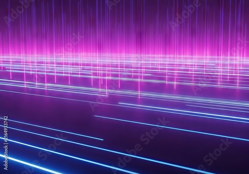 Vibrant neon light field pulsating with ultraviolet hues and electric blue streaks creates a sleek, futuristic, technological atmosphere, grid, neon, electric