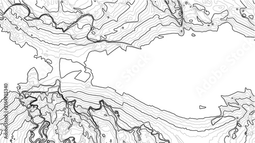 Fotografie Carter Point Topographic Map White Background Minimalist Contour Lines 4K Arkans