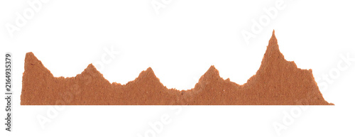 Natural torn kraft paper border strip isolated for design overlay
