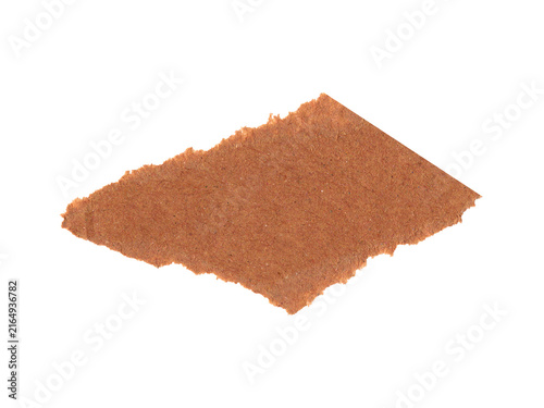 Rough torn kraft paper sheet with natural fiber texture for design